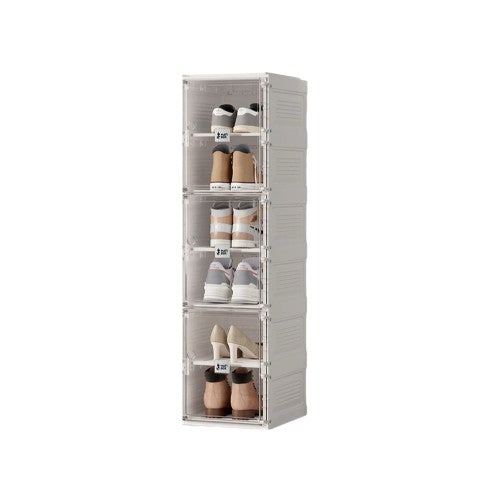 ANTBOX Portable Shoe Box, 6 Tier 6 Pairs, Portable Shoe Organizers Storage Boxes with Magnetic Door, Easy Assembly (Clear) ANTBOX Portable Shoe Box, 6 Tier 6 Pairs, Portable Shoe Organizers Storage Boxes with Magnetic Door, Easy Assembly (Clear)